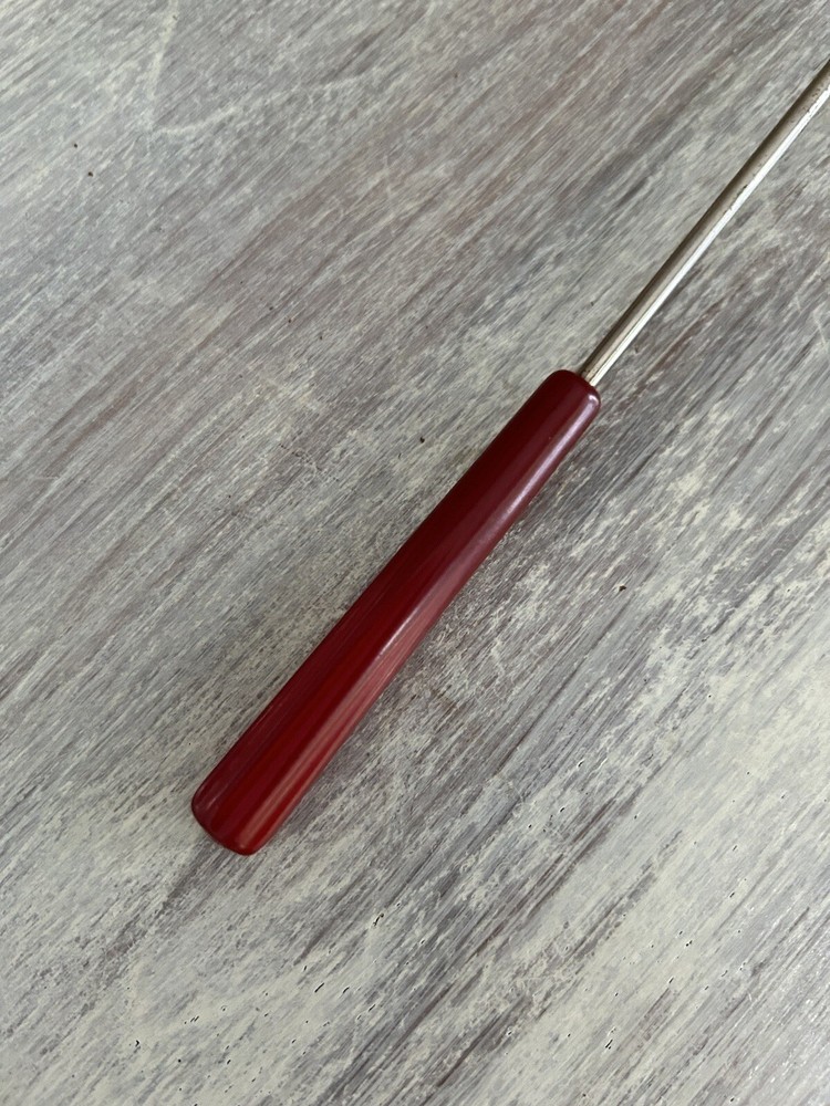 Vintage Red Bakelite Handle Long Spoon