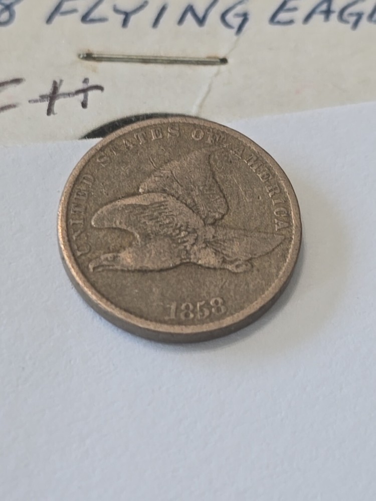 1858 Flying Eagle Penny Cent SL F++