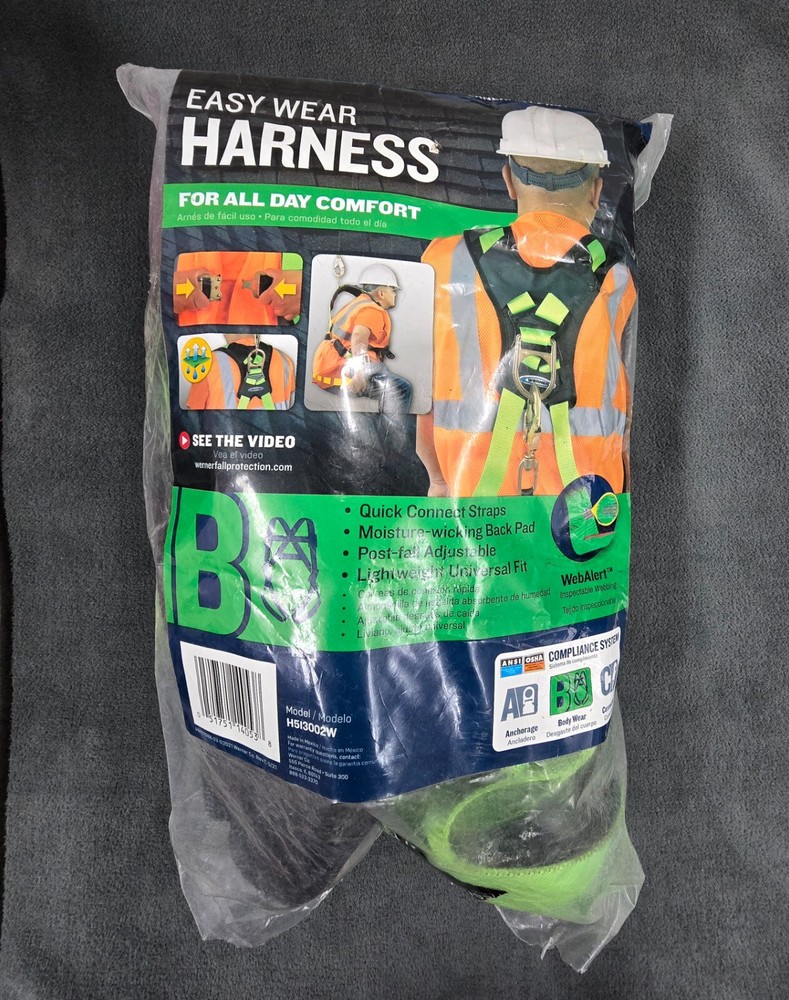 Werner Easy Wear Adjustable Fall Protection Safety Harness (D-Ring)