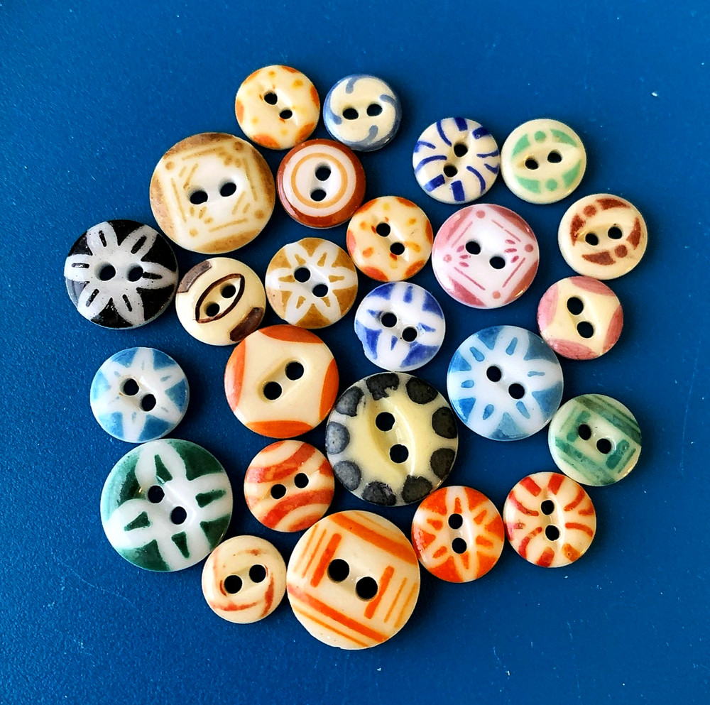 Antique China Stencil Buttons