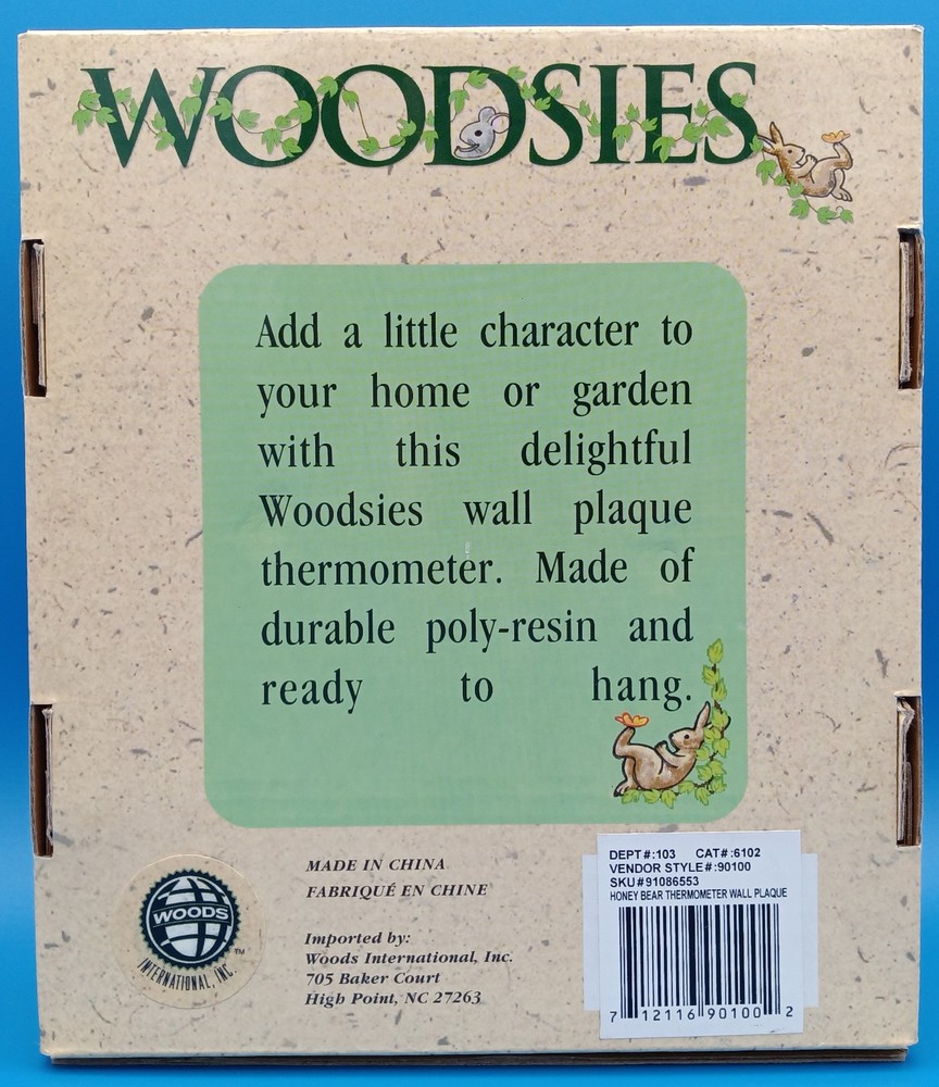 Honey Bear Thermometer Wall Plaque temperature measuring