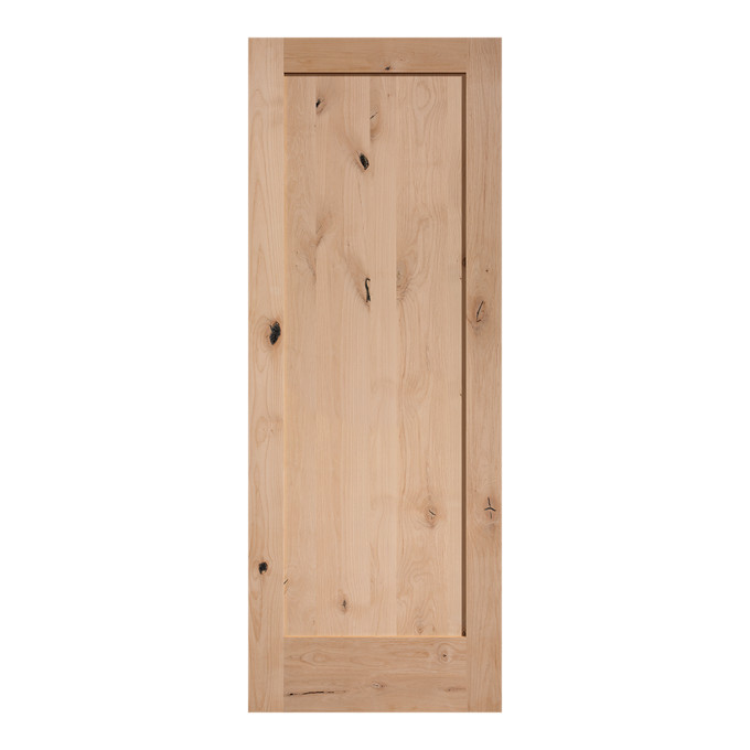 Knotty Alder 1 Panel Mission Shaker Flat Panel Solid Core Interior Wood Doors
