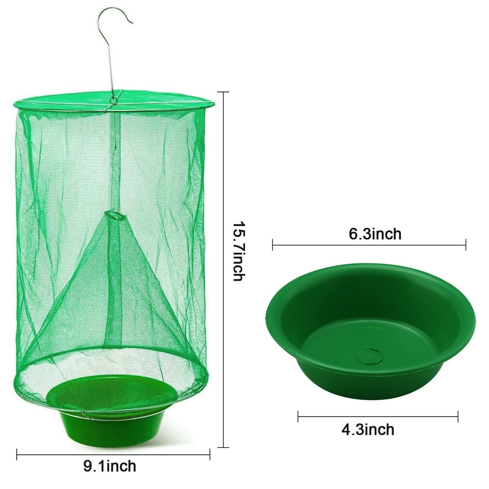 2 Pack Fly Trap Reusable Hanging Folding Ranch Trap Catcher Pest Control Killer