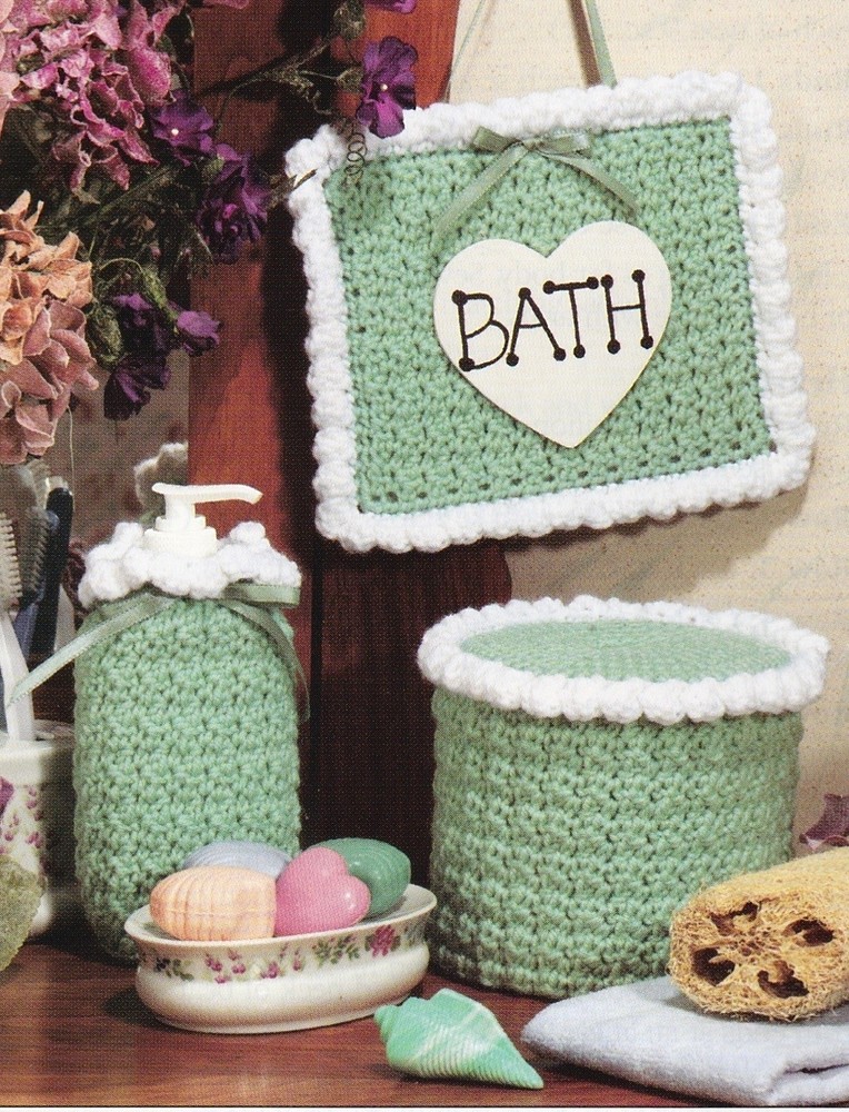 PRETTY Bath Set/Decor/Crochet Pattern INSTRUCTIONS ONLY