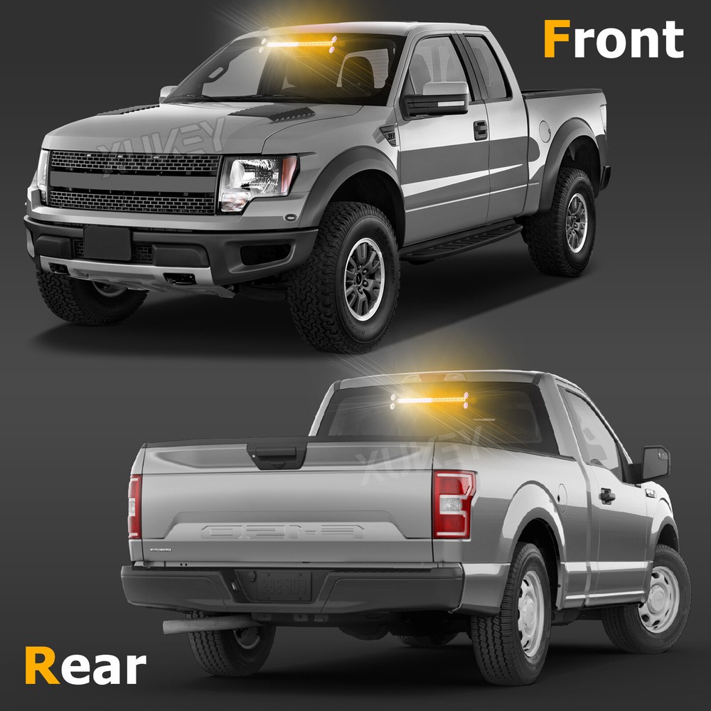 144 LEDAmber Windshield Strobe Light Bar Interior Flash Emergency Warning White