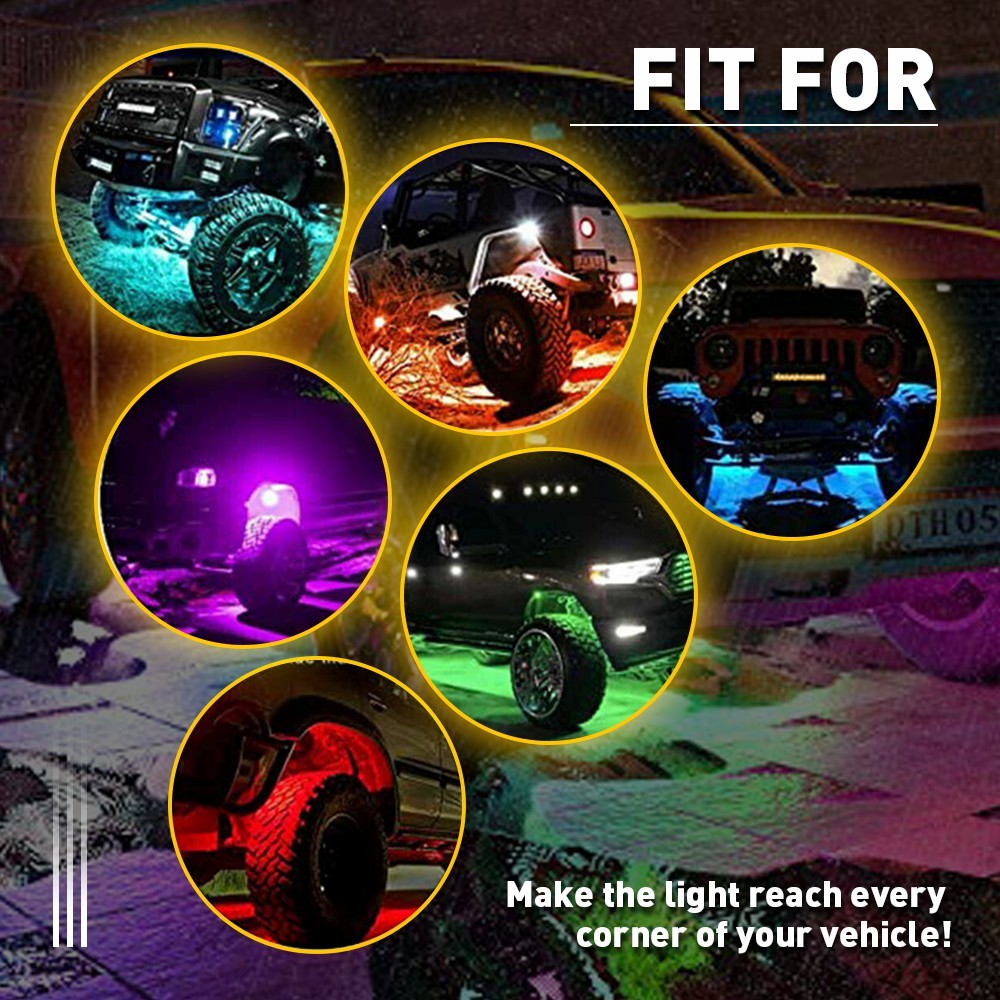 10Pcs 4 Pin 4.9ft RGB Rock lights Extension Wire Cable For LED Underbody Light