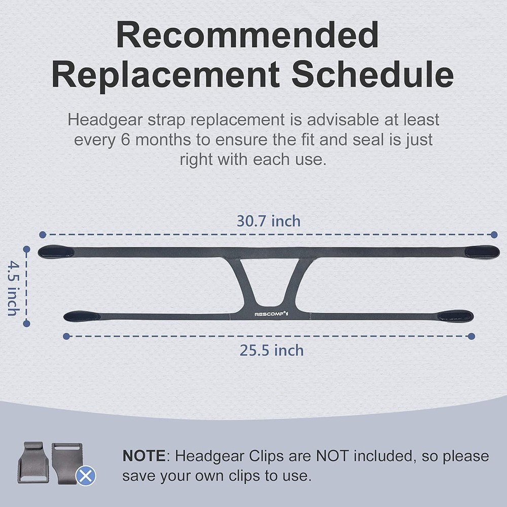 Headgear Strap Replacement CPAP Mask Compatible with Most Medium, Gray