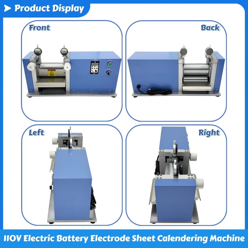 110V Vertical Lab Roller Press Machine for Battery Electrode Sheet Calendering