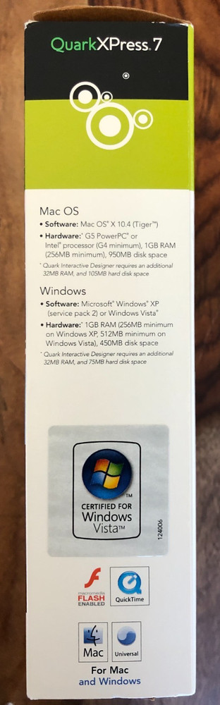 Quark XPress 7 Installation Software Mac & Windows with Serial Version 7.31 CIB