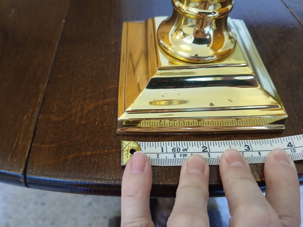 SEARCHLIGHT Brass and black column table lamp base