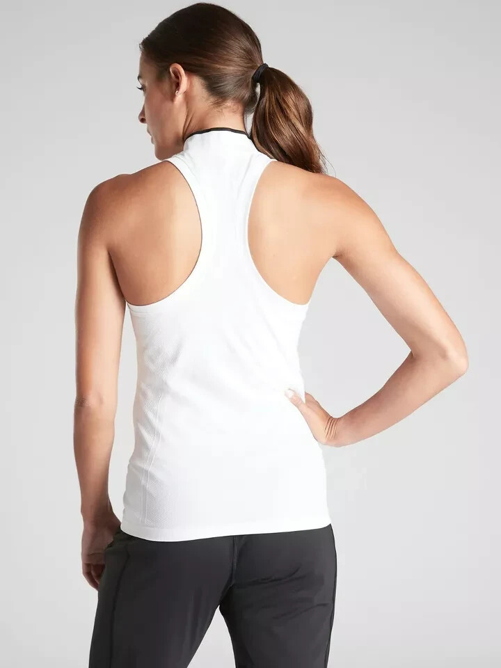 Athleta Momentum Polo Tank-White- Size S-NWOT