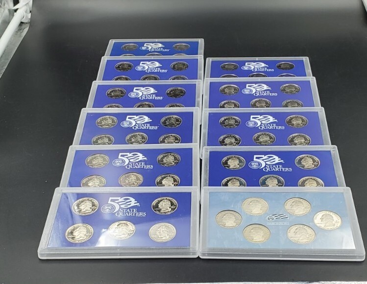 1999 - 2009 U.S. Mint Proof State Quarters 11 Sets w/ COAs CLAD