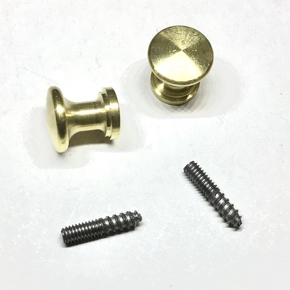 Piano Fallboard/Key Cover/Desk/Cabinet Knobs, 5/8", 1 Pair, Solid Brass