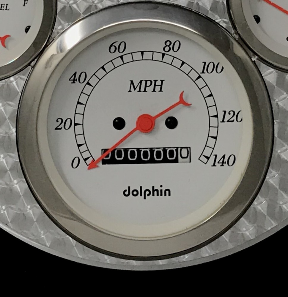 1949 1950 Chevy Car 5 Gauge Dash Panel Engine Turned Insert Mechanical White