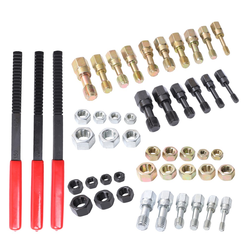 49PCS Thread Chaser Tools Set UNC UNF Metric Thread Restorer Tool Rethreading
