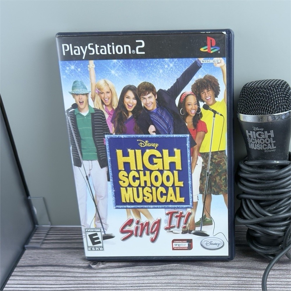 PS2 High School Musical Sing It Game Tested + Microphone Untested