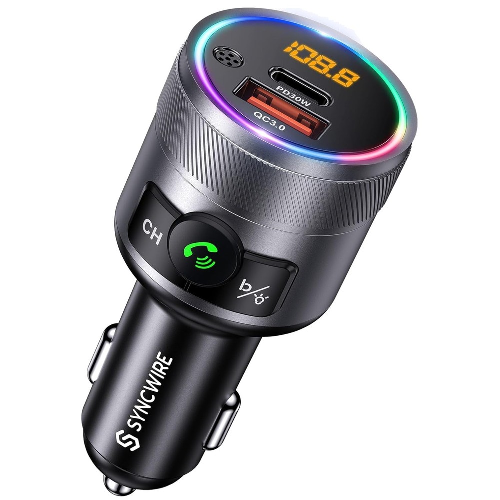 Bluetooth 5.4 FM Transmitter with Dual USB Charging