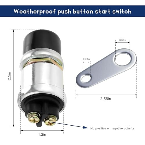 Push Button Starter Switch, 12V 50A Waterproof Push Button Momentary Start 1 PC