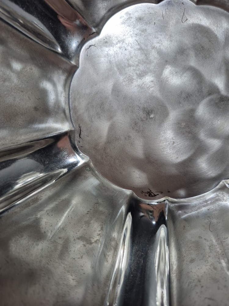 Vintage WMF Germany Ikora EP Silver Plate Floral Footed Serving Bowl 11”