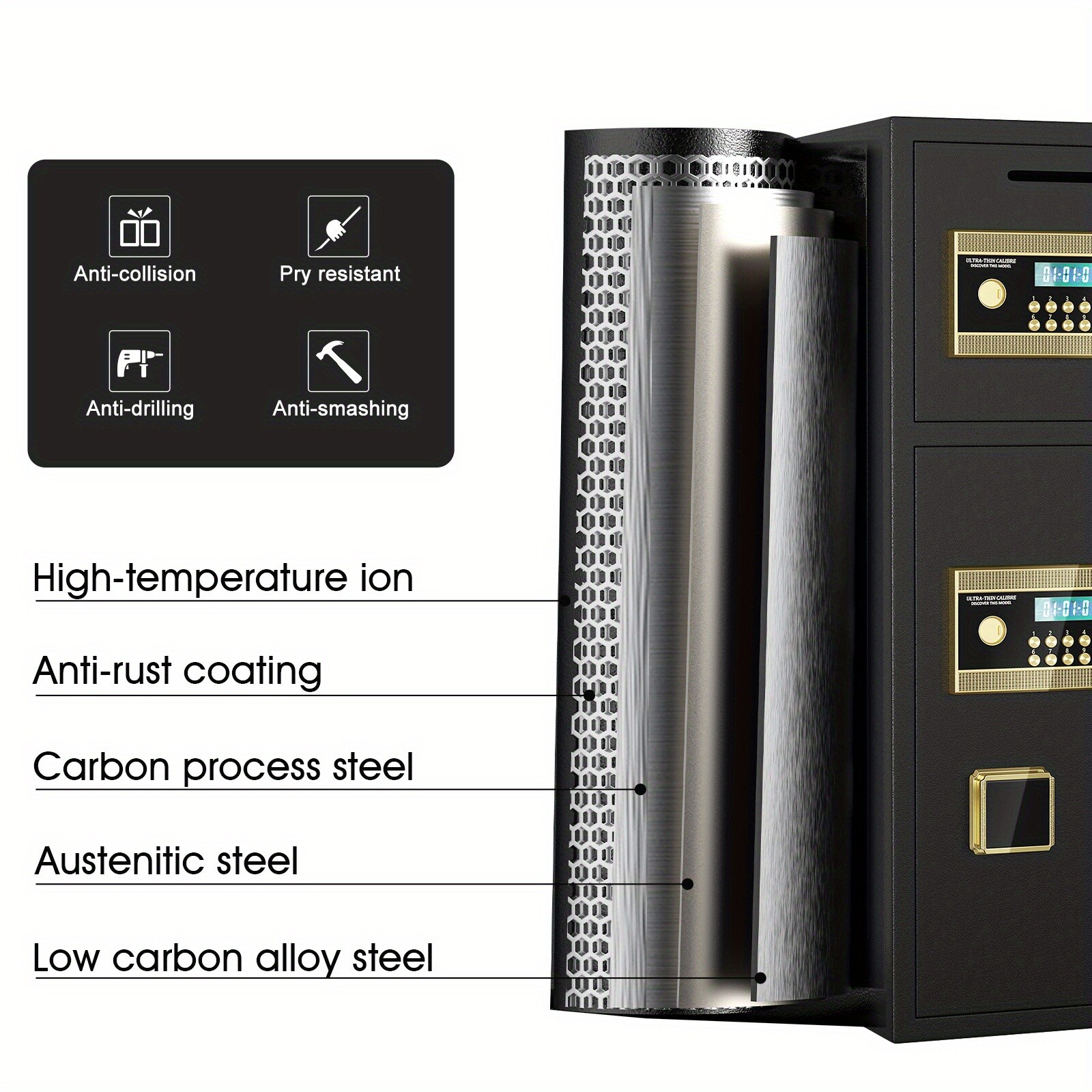 6.5 Cu ft Home Safe Box with Deposit Slot ,Large LCD Screen and Fireproof Bag