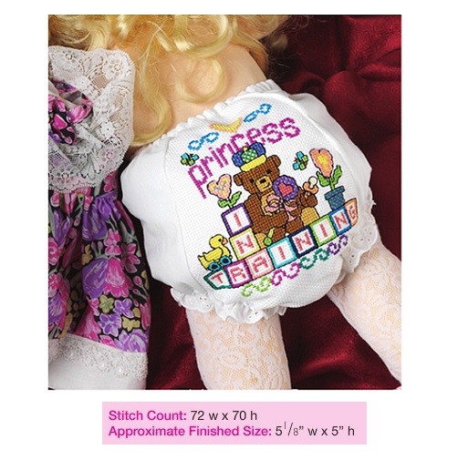 PRINCESS IN TRAINING BLOOMERS  -  CROSS  STITCH   PATTERN ONLY HM - QYU