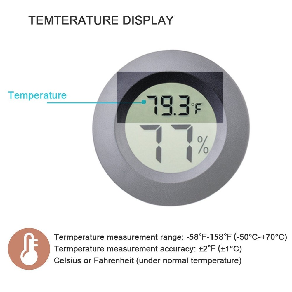 2-Pack Mini Hygrometer Thermometer Fahrenheit or Celsius Meter Digital LCD...