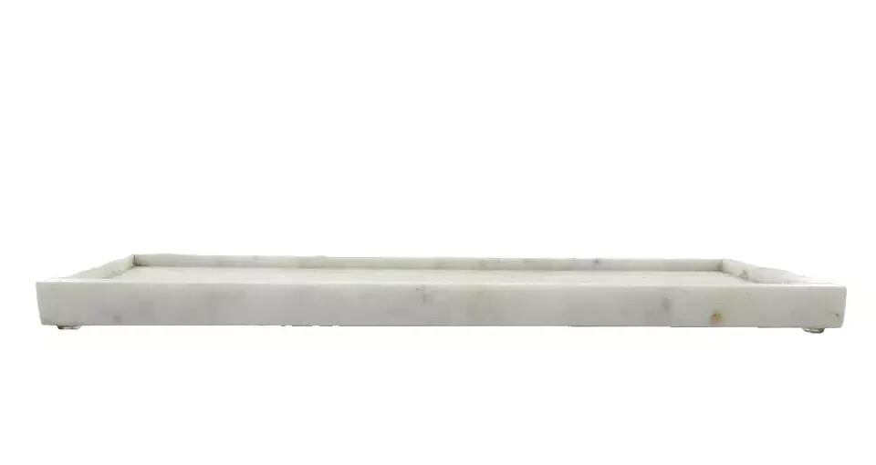 Currey & Company, Everett White Rectangular Tray