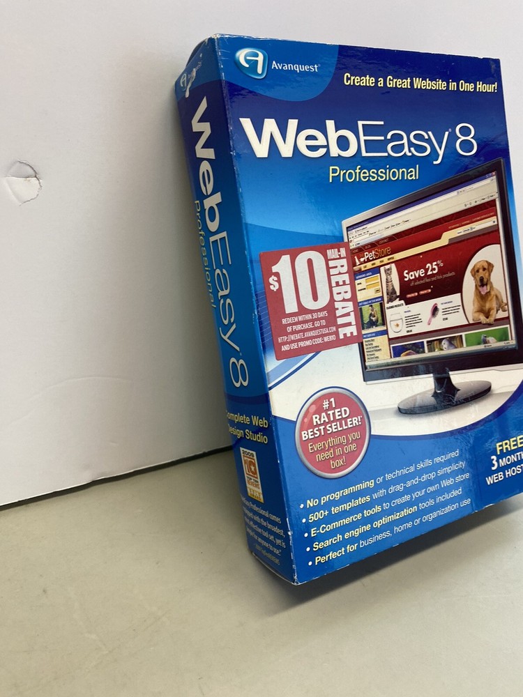 Avanquest WebEasy 8 Professional - Full Version for Windows. Sealed