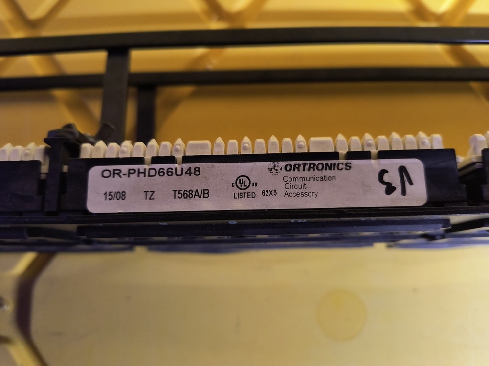 Ortronics OR-PHD66U48 Cat 6 Network Patch Panel. Removed From a working system.
