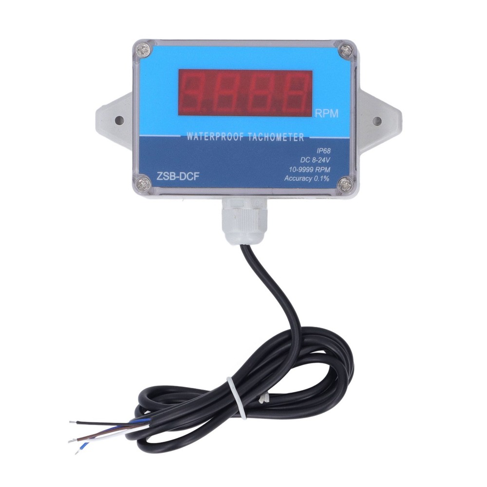 Motor Tachometer Speed Meter Sensor IP68 LED Digital Display DC 8V‑24V✈