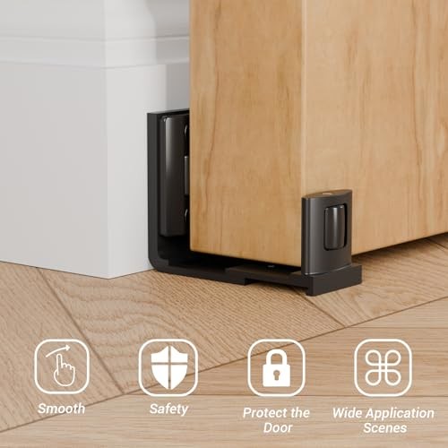 Sliding Barn Door Bottom Floor Guide, Adjustable Roller U Shape Flexible