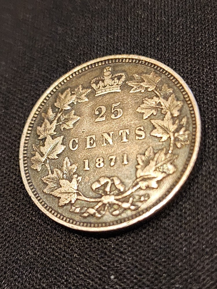 1871 Canada 25 Cents Silver Coin