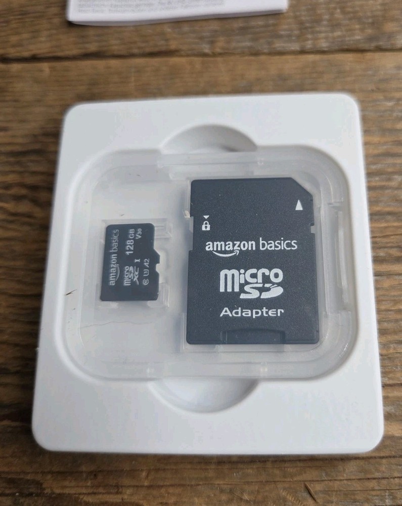 Amazon Basics 128GB Micro SDXC Memory Card with Full Size Adapter, A2 NEW Open