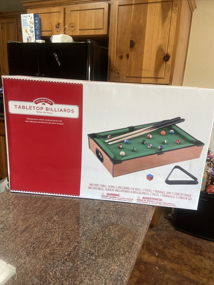 Tabletop Billiards Complete Portable Pool Table Set 20"x12"