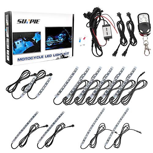 12Pcs Motorcycle Light Kit Strips Multi-Color Accent Glow Neon Ground Effect