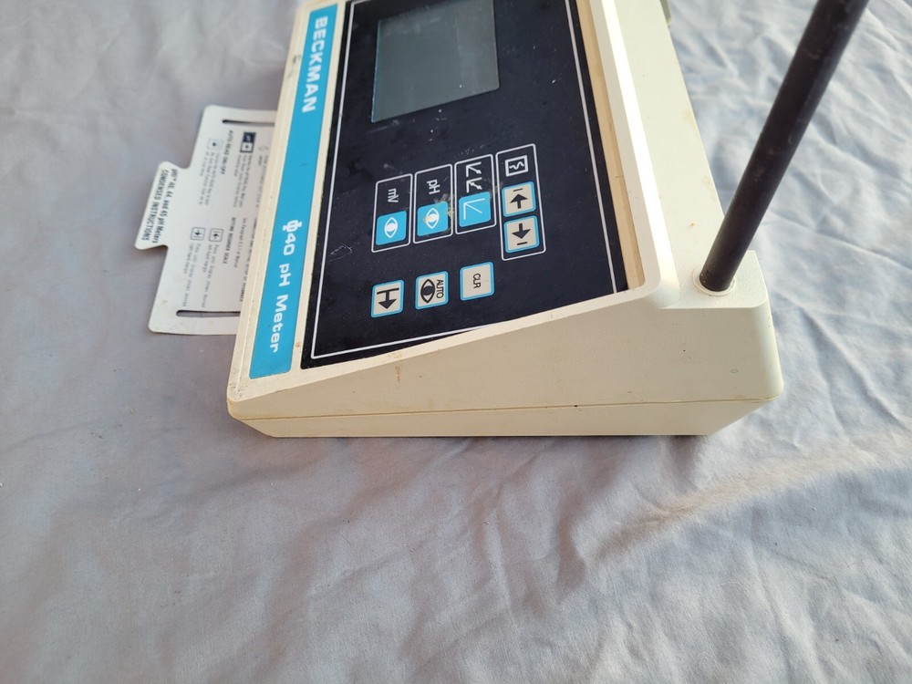 Beckman PHI 40 PH Meter Electrode Temperature Probe Tested Working w/ Card