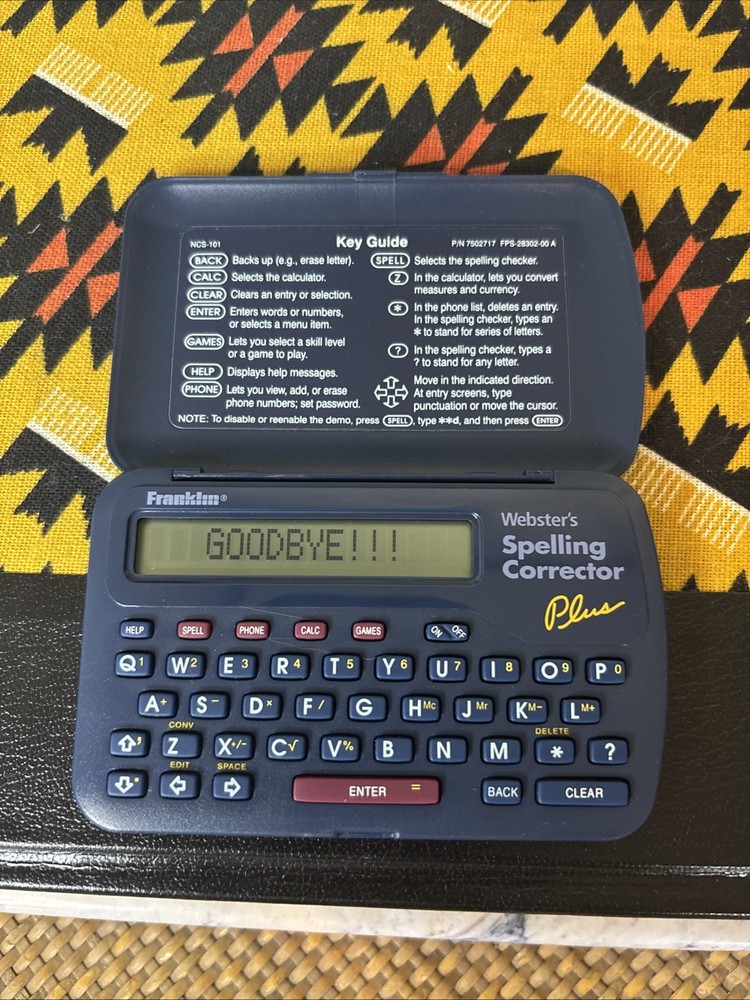 Franklin Websters Spelling Corrector Plus  Model Number NCS-101 Working