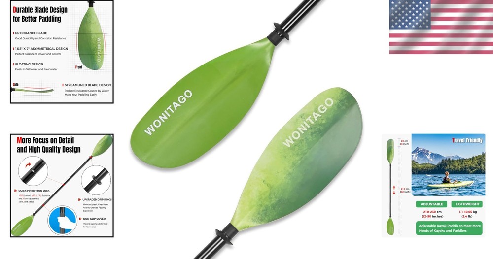 Corrosion-Resistant Kayak Oars with Quick Lock