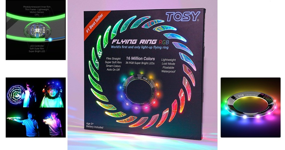 Flying Ring - Auto Light Up, Safe for Pools & Beach Games