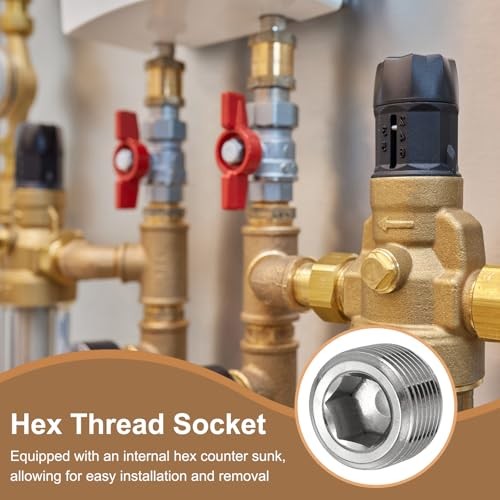 Pipe Plug Stainless Steel Internal Hex Thread Socket Pipe Plug 3/4 Inch