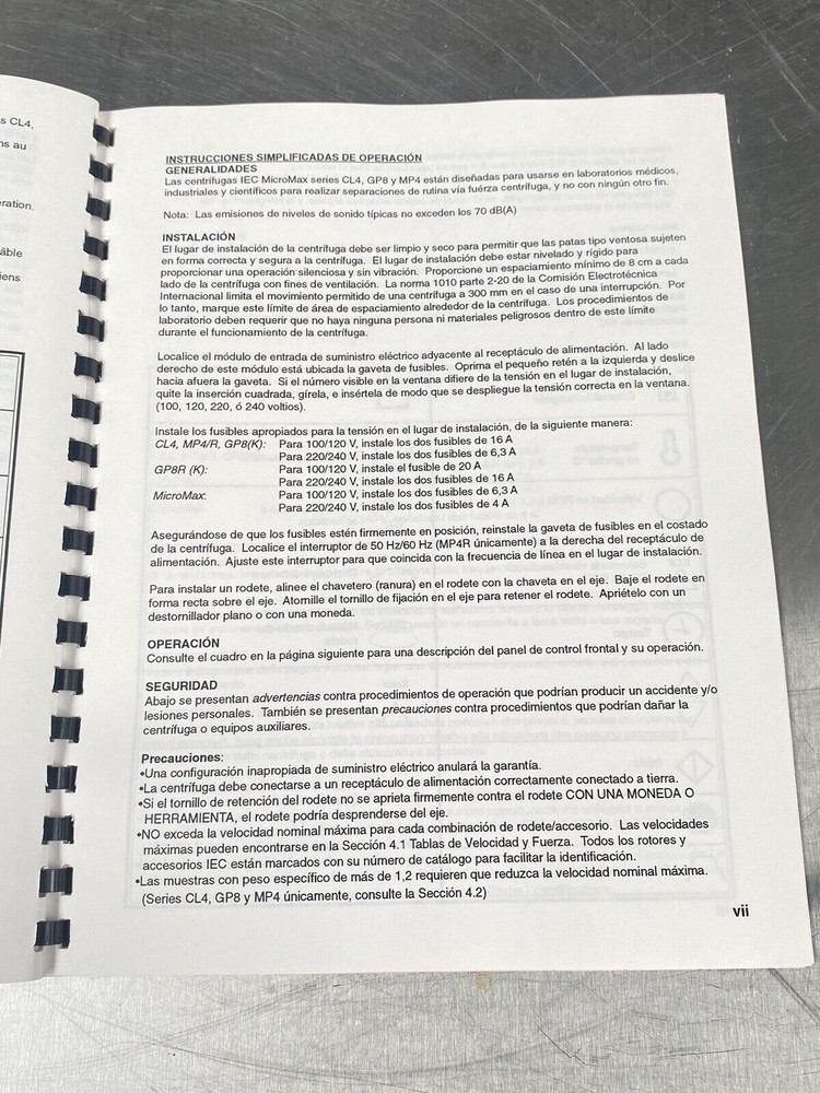 IEC Thermo OM3121 Version 3-5-7 - Users Manual /Instructions Book