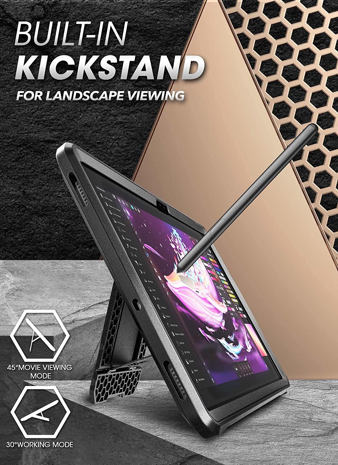 SUPCASE Stand Case Screen Cover for Samsung Galaxy Tab S series Tab S10 S9 S8 S7