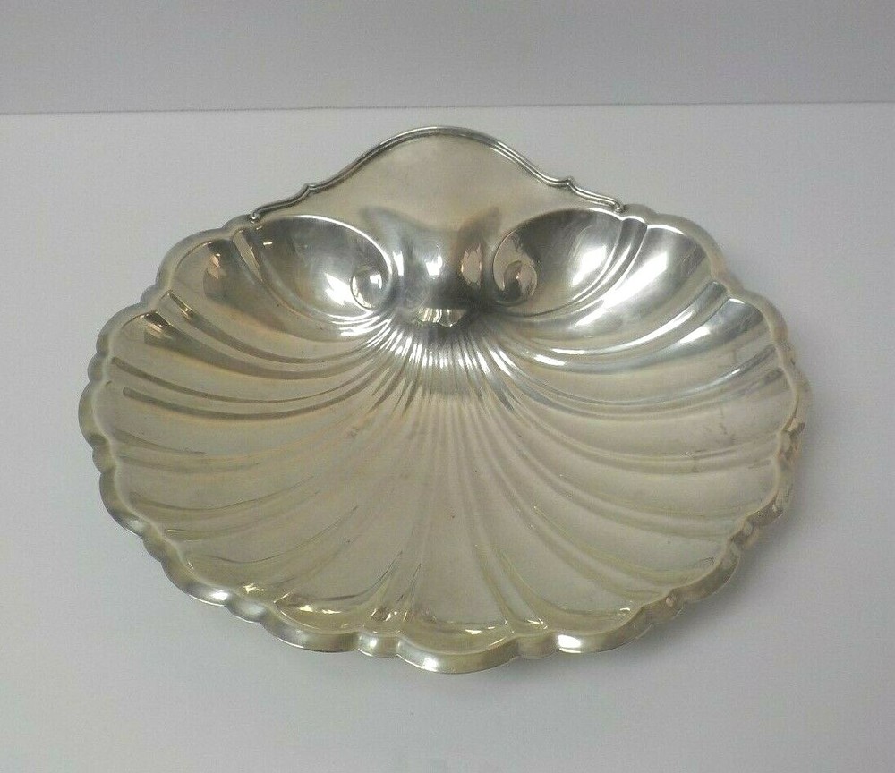 Reed & Barton Sterling Silver 12" Footed Shell Bowl / Dish, 655 grams