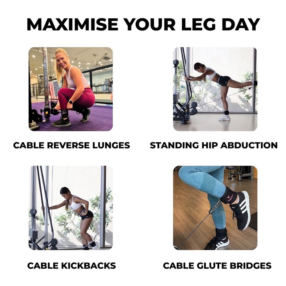 Ankle Straps for Cable Machines – Glute Kickback Attachments for Workouts
