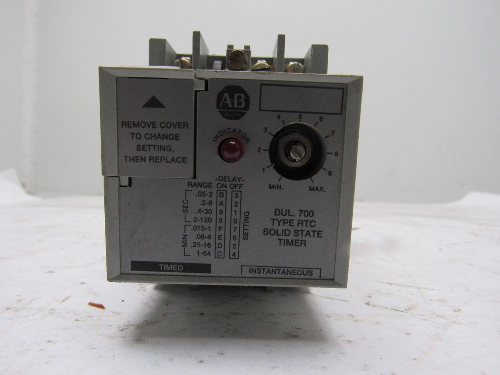 A-B Allen Bradley 700-RTC2010OU24 Ser. A Solid State Adjustable Timing Relay