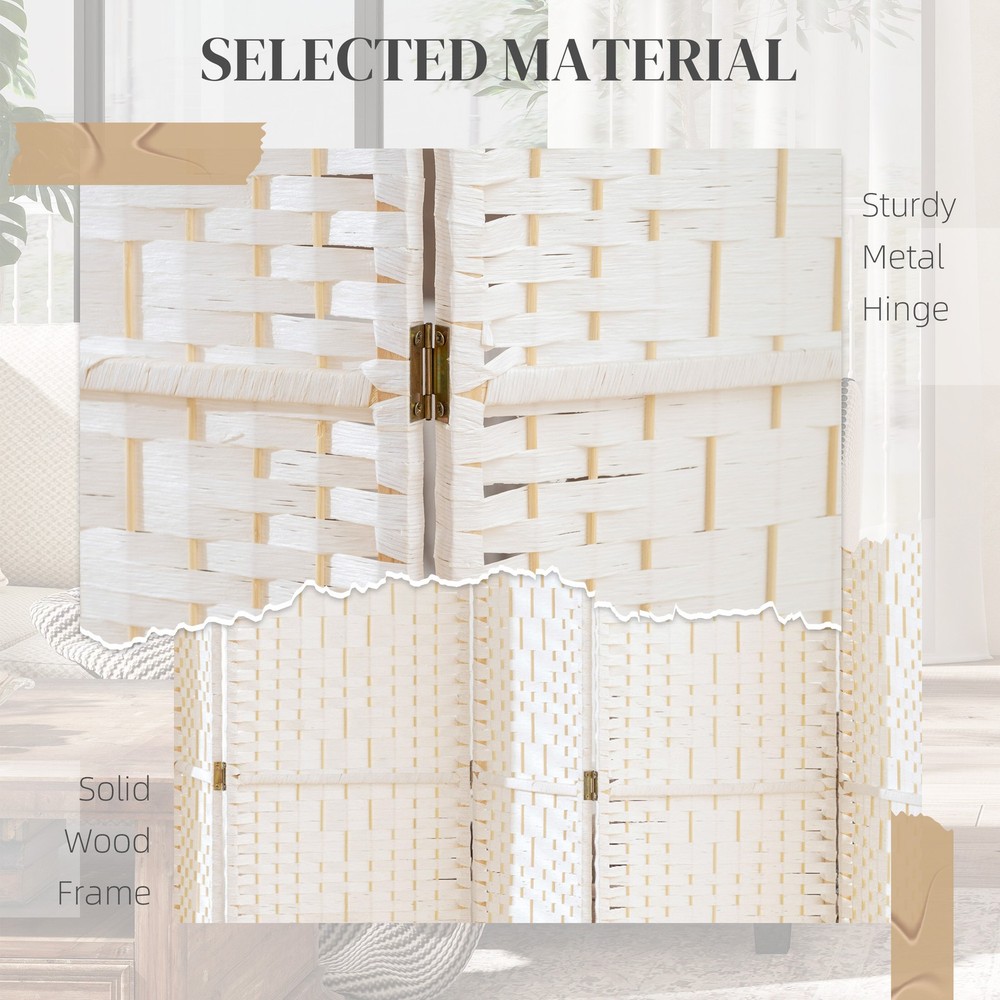 8 Panel Room Divider Folding Privacy Screen 5.6' Room Separator