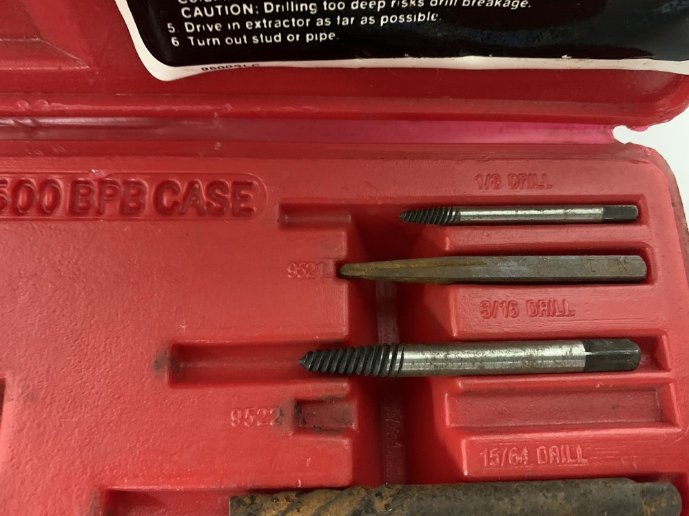 PROTO Professional Tools 9500B Screw & Pipe Extractor Set, ** Missing 3**- READ