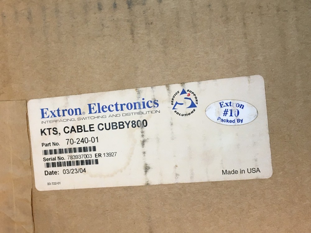 Extron Electronics KTS, CABLE CUBBY800 Router Guide 70-240-01