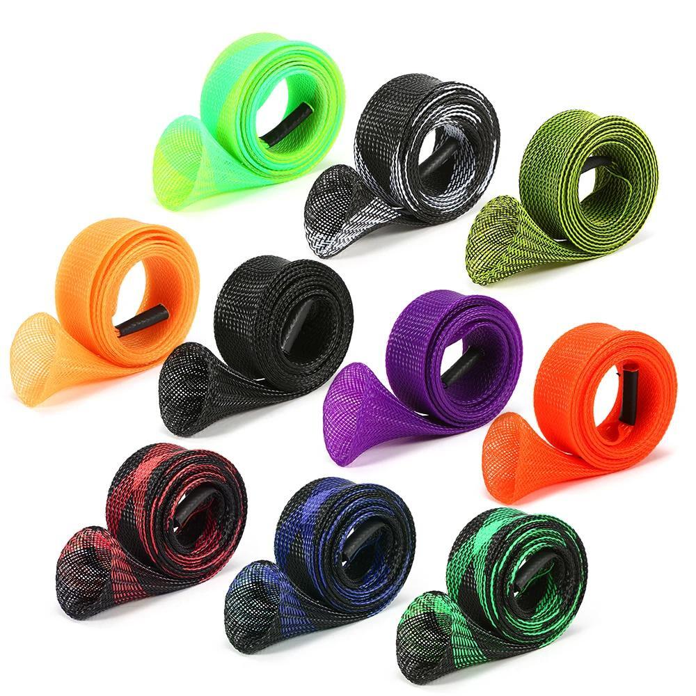 10 PCS Fishing Rod Sock Mesh Covers Braided Pole Protector Sleeve Fish Tool USA