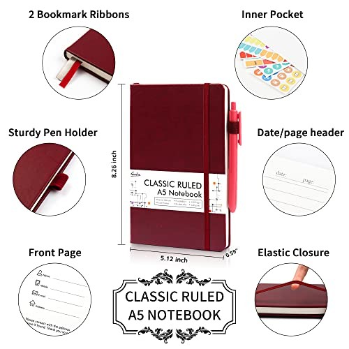 24 Pack Journal Notebook for Work, Business Notebook Bulk 24 Pack wine